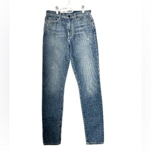 ETICA GISELLE MID RISE SKINNY LADIES DISTRESSED JEANS, SIZE 26 WAIST-BLUE NWOT